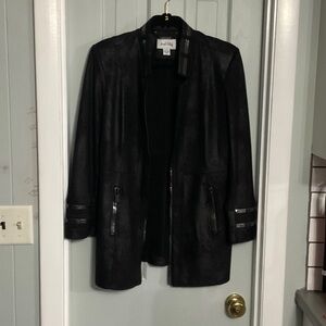 Joseph Ribkoff Black Leather Jacket faux suede